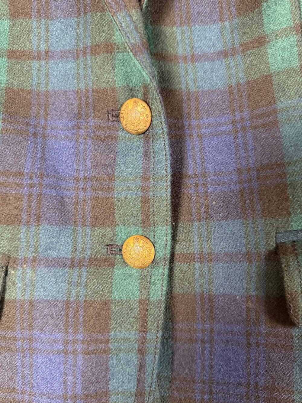 J.Crew Schoolboy Blazer Black Watch Plaid Wool Gold Button Preppy Wool Size 4 - Picture 2 of 13